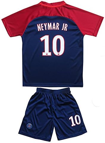 Cjosportskids firststore Neymar Jr #10 PSG Home Kids/Youth 2017/2018 Soccer Jersey and Shorts Set Blue 7-8Y