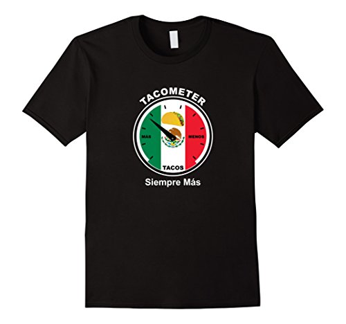 Men's Funny Taco T Shirt featuring the Tacometer for Taco Tuesday 2XL Black
