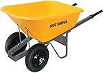 True Temper 6 Cubic Foot Wheelbarrow with Poly Tray and Dual Wheels - RP6DW8