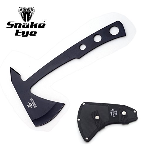 Snake Eye Tactical Compact Tomahawk Full Tang Camping Axe Outdoors Hunting Fishing Throwing Survival (Black)
