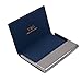 Blue leather business card holder business men Black Stainl?ess Steel Y&G leather card case with gift box CC1006 Blue