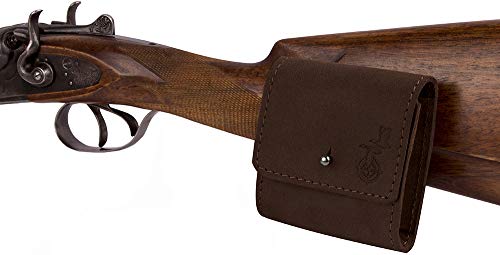 BronzeDog Genuine Leather Rifle Cartridge Holder Hunting Ammo Wallet Shotgun Shell Pouch .30-30 .308 .30-06 Caliber 5 Loops (Brown)