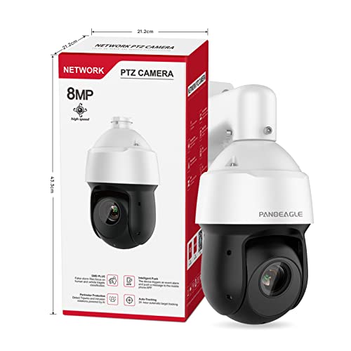 4K 8MP Auto Tacking PTZ POE IP Outdoor Camera with