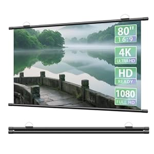 プロジェクター スクリーン 80インチ 16:9 4K対応 壁掛け 吊り下げ式 ロール式 屋内外兼用