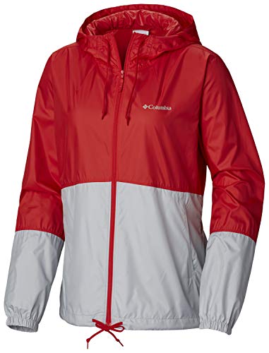 Columbia Women's Plus Size Flash Forward Windbreaker, Cherrybomb/Cirrus Grey 1X