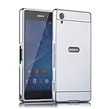 Sony Xperia XA Ultra Case, Ranyi [Mirror Series] Luxury Aluminum Metal Bumper Frame Detachable + Bling Mirror Hard Back Cover [Thin Fit & Slim] Case for Sony Xperia XA Ultra /Xperia C6 (silver)