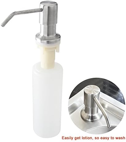 Liquid Lotion Kitchen Countertop Soap Dispenser with 18-8 Stainless Steel Pump and PP Bottle, Brushed