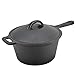 NuCast 3 Quart Cast Iron Sauce Pan Cooker. Pre-Seasoned Skillet, Fryer, Dutch Oven, with Dome Lid. Good for Home, Outdoor, Camping. Use in Oven, Stove & Grill. Easy to Clean. With Helper Handle