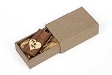 Walnut Wood USB 2.0 8GB Flash Drive - With Handmade Paperbox - Filled with Raffia Grass - Mr & Mrs Love Design