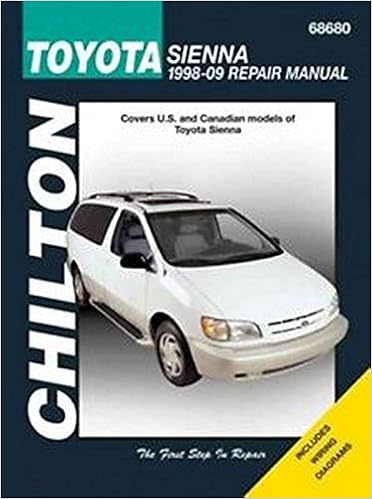 Chilton Tcc Toyota Sienna 1998 2009 Chilton 9781563929052 Amazon Com Books