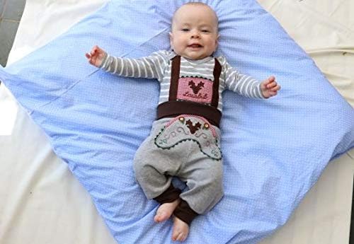 Iron Heart Baby Body Long Sleeve Romper Grey White Rascal and Deer Head with Braces Application in Different Sizes, Grey-White, 62 - Image 3