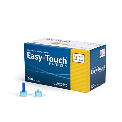 Easy Touch Insulin Pen Needles 31G, 3/16Inch (5mm), Box Of 100 on