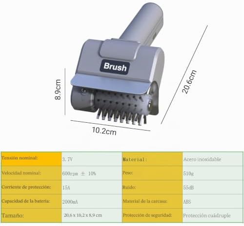 Cepillo Eléctrico Inalámbrico para Parrilla, Limpiador Recargable de Acero Inoxidable, 100 Min de Autonomía, IPX7 Impermeable para Rejillas de Barbacoa y Hornos
