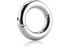 Romi Male Penis Cock Ring Delay Head Glans Ring Stainless Steel Scrotum Ball Stretcher Weights Adult Sex Toys (Medium)