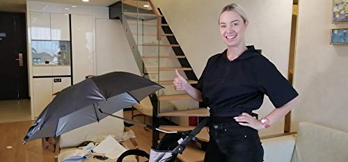YLYYCC Baby Stroller Sun Shade/Stroller Umbrella/Uv Protection Umbrella 360 Degrees Adjustable Direction Stroller Accessories (Black-A) - Thumbnail 6