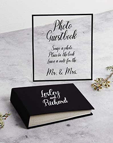 Amazon.com: Cursive Black Acrylic Wedding Sign Guest book Glass Sign Transperant Photo Guest ...