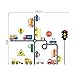 decalmile Car Transportation Road Wall Decals Traffic Road Sign Education Kids Wall Stickers Childrens Room Classroom Wall Decor
