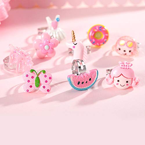 PinkSheep Little Girl Jewel Rings in Box, Adjustable, No Duplication, Girl Pretend Play and Dress Up - //coolthings.us