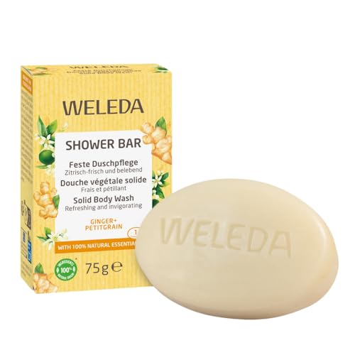 Weleda Shower Bar Solid Body Wash Ginger Petitgrain 75 g Biodegradable