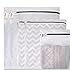 Kealive Laundry Bags, Mesh Wash Bags, Travel Laundry Bag(5pcs) - White Wash Bag with Zipper (2 Large, 2 Medium and 1 Small)