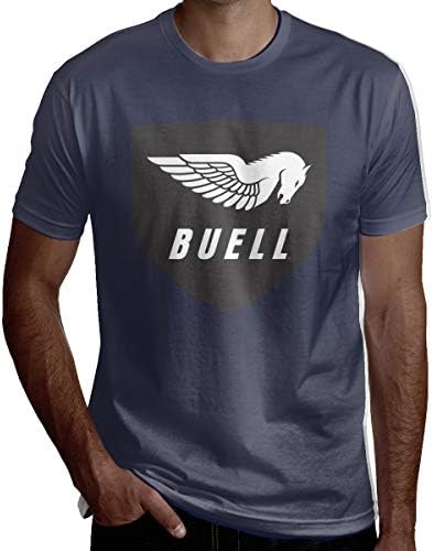 Lieken Mens Short Sleeve T-Shirts Pullover Blouse Buell Logo Fashion Round Neck