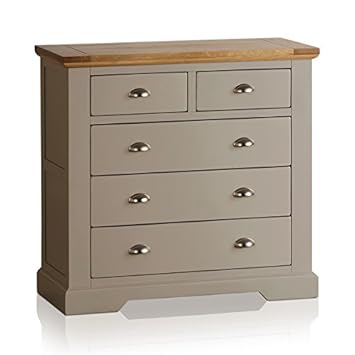 St Ives Natural Oak And Light Grey Painted 2 3 Drawer Chest