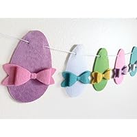 Easter Egg Garland Decoration, Easter Felt Banner, Handmade Bunting for Spring, Easter Decoration & Photo Prop
