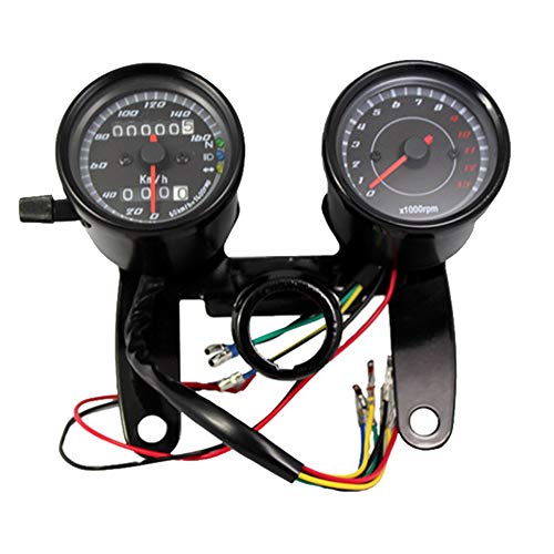 Lamijua Vintage Classic Black LED Motorcycle Meter GN CG refit Double Meter Odometer Tachometer Motorcycle Modified