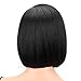 Eliza Short Bob Wigs L Part Lace Front Wigs with Baby Hair Heat Resistant Synthetic Wigs For Black Women Half Hand Tied 130% Density Ombre Blonde Wigs with Dark Roots (Natural black)