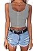 Minthunter Women's Casual Sleeveless Button-Down Shirts Basic Camisole Crop Tank Tops