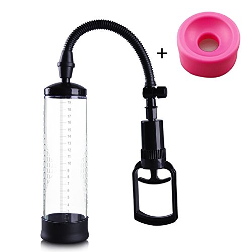 Male P-e-n-i-s Enlargement Pump Black Manual Operating with Tie Bar Device Vacuum Pump Men with ONE more sleeve attachment version