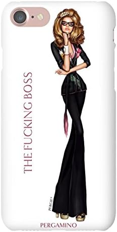 iPhone 6 7 8 Compatible Case by Luxury Designer Brand PERGAMINO | Protective Hard Cover, Slim Fit &amp; Lightweight | Featuring Fashion Icon PERGIE (The F@&amp;g Boss)