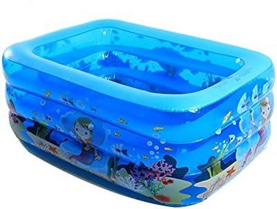 Hw bathtub Family Large Inflatable Heat Intensive Three-layer Baby Pool Blue Material: Environmental PVC Size: Small: 120 95 36cm, Large: 15010555cm Bathtub (Color : 1.2m, Size : Luxury package)