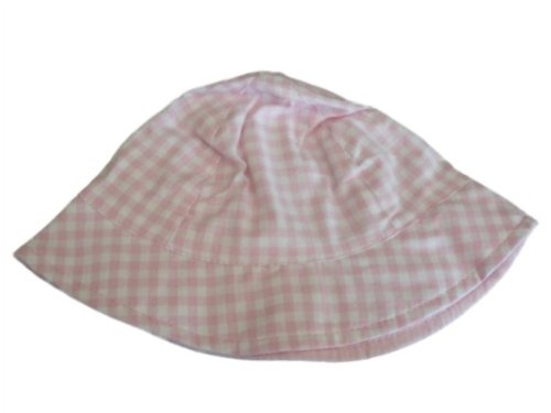 Faded Glory Infant & Toddler Girls Pink White Checked Bucket Hat Floppy Sun Cap
