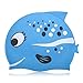NGWALL Kids Swimming Cap Sartoon Fish Pattern Design (Silicone) Boy Swimming Cap Girl Swimming Cap Swim Cap for Children