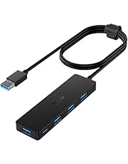 Aceele USB Hub 3.0 Splitter with 4ft Extension Long Cable Cord, 4-Port Extra Slim Multiport Expander for Desktop Computer PC, PS4, Laptop, Chromebook, Surface Pro 3, iMac, Flash Drive Data and More