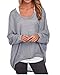 ZANZEA Women's Off-Shoulder Batwing Sleeve Blouse Casual Loose Oversized Baggy T-Shirt Sweater Pullover Top