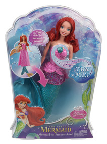 ariel mermaid to princess doll