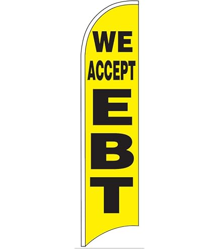 We Accept EBT Feather Banner Swooper Flag, Replacement Flag Only