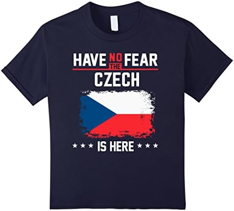 Kids Czech Flag T-Shirt Have No Fear Czechs Vintage Shirt 12 Navy