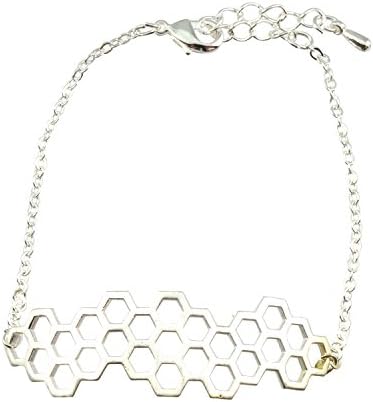 AppleLatte Honeycomb Bracelet, Silver Plated