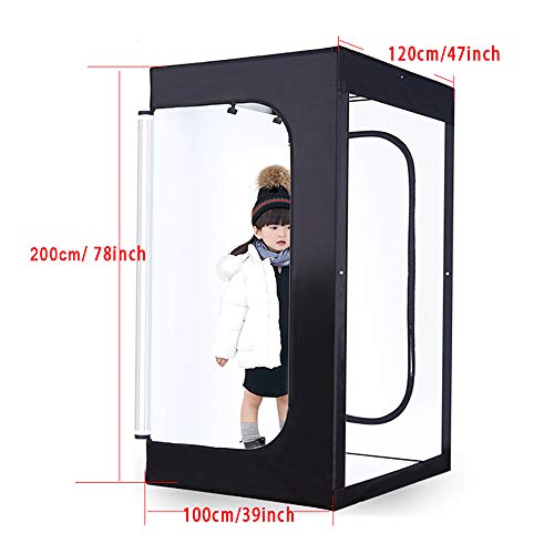 TRUMAGINE 47x39x78 inch Professional Photography LED Studio Large Lightbox Dimmable Photo Video Continuous Lighting Cube Shooting Tent Kit with 3 Colors Backdrops and Carrying Bag