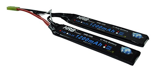 HRB 2S 7.4V 1200mah 25C-50C Lipo Battery Airsoft Tamiya for Gun Model AK Type