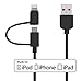 Apple MFi Certified Lightning Cable - Skiva USBLink Duo 2-in-1 Sync and Charge Cable (3.2 ft / 1m) with Lightning & microUSB for iPhone X 8 8Plus 7 7+, iPad Air, Samsung Galaxy S7(Black) [Model:CB106]