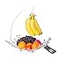 Fruit Basket with Banana Holder, Luxe Premium's Fruit Basket with Banana Hanger, Elegant and Decorative Chrome Fruit Bowl with Banana Hook, Amazing Design, Fashionable and Stylish Look