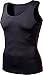 TSLA Men's Athletic Compression Sleeveless Tank Top, Cool Dry Sports Running Basketball Workout Base Layer, Zero Sleeveless Black & Red, Medium