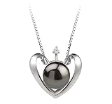 Heart Black 9-10mm AA Quality Freshwater 925 Sterling Silver Pearl Pendant