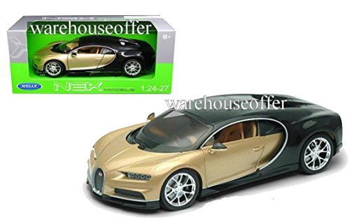 BRAND NEW DIECAST MODEL CAR 1:24 W/B - BUGATTI CHIRON (TWO-TONE) 24077W-GLD BY WELLY TOYS