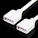 ESUMIC LED Cable Connector Extension Cable Wire 4 Pin Female to Female for SMD 5050 3528 RGB LED Strip Light 30cm Black 10 Pack (White)