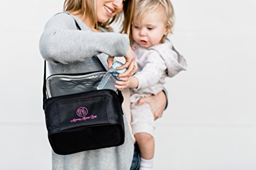 Breastmilk Cooler Bag Set for Nursing Mothers - Includes Baby Bottle Cooler Tote, (6) 5 oz Breast Milk Bottles, (6) Solid Lids, Contoured Ice Pack for Insulated Storage - Blue - Thumbnail 7